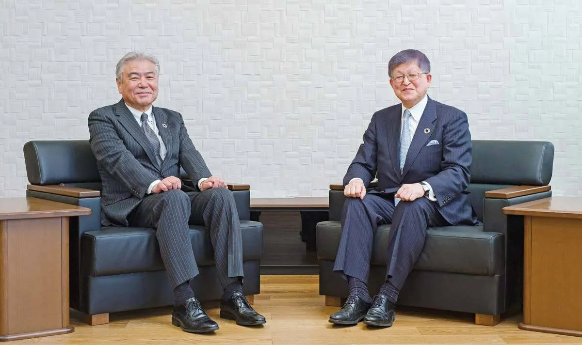 Special Interview on SDGs：Representative director,President Masanori Okuda × Visiting Professor,The Graduate School of Information & Communication<br>CSR/SDG Consultant Mr. Hidemitsu Sasaya